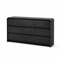 Commode en bois 6 tiroirs Noir