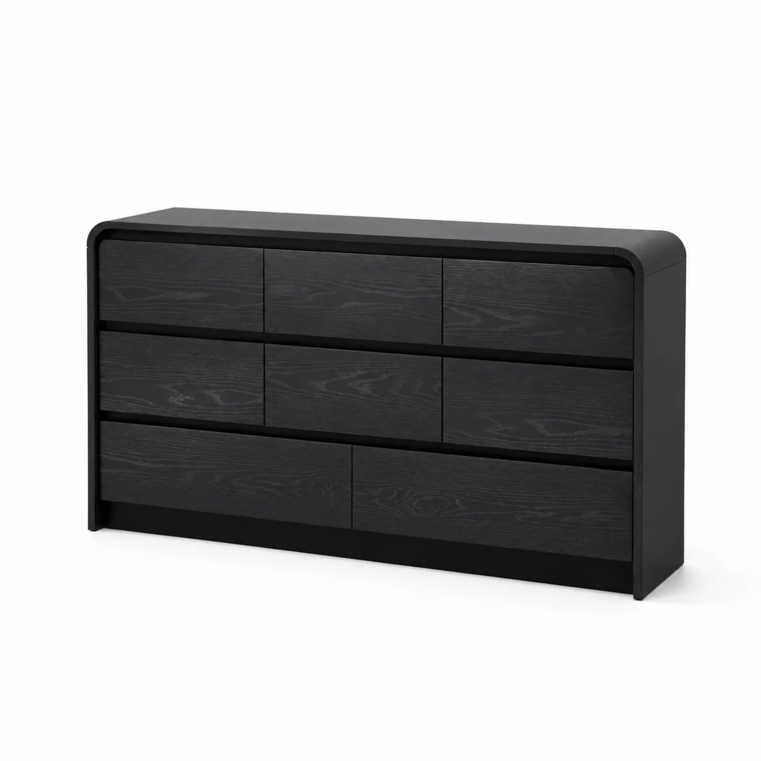 Commode en bois 6 tiroirs Noir