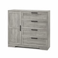 Commode en Bois Gris avec 4 Tiroirs et 1 Porte