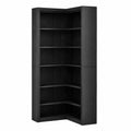 Étagère d'angle en bois noir MDF 180x80x30 cm