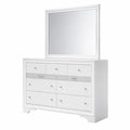 Commode blanche en bois avec miroir et 8 tiroirs