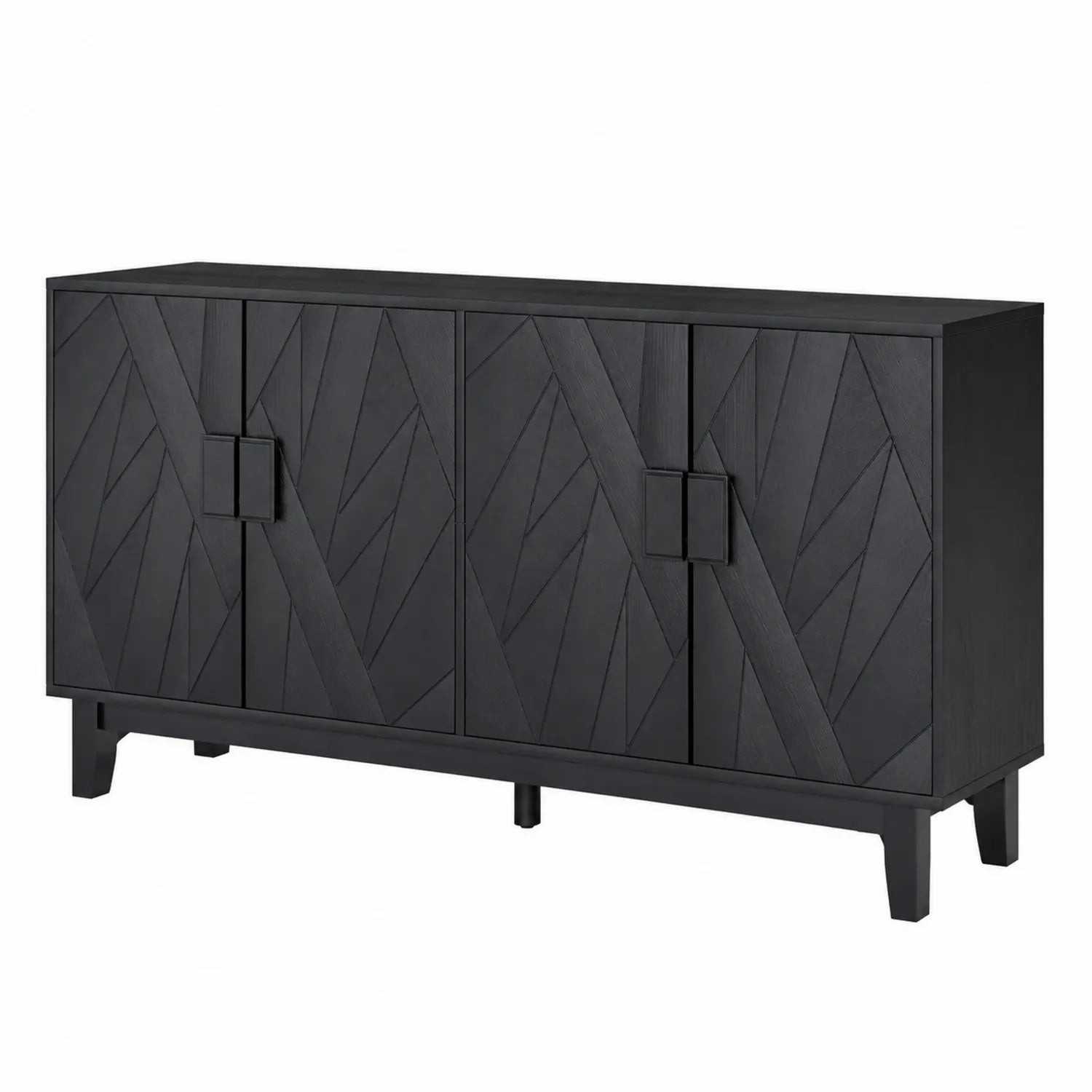 Buffet en Bois Noir 160cm