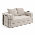 Canapé convertible 2 places en velours côtelé Beige