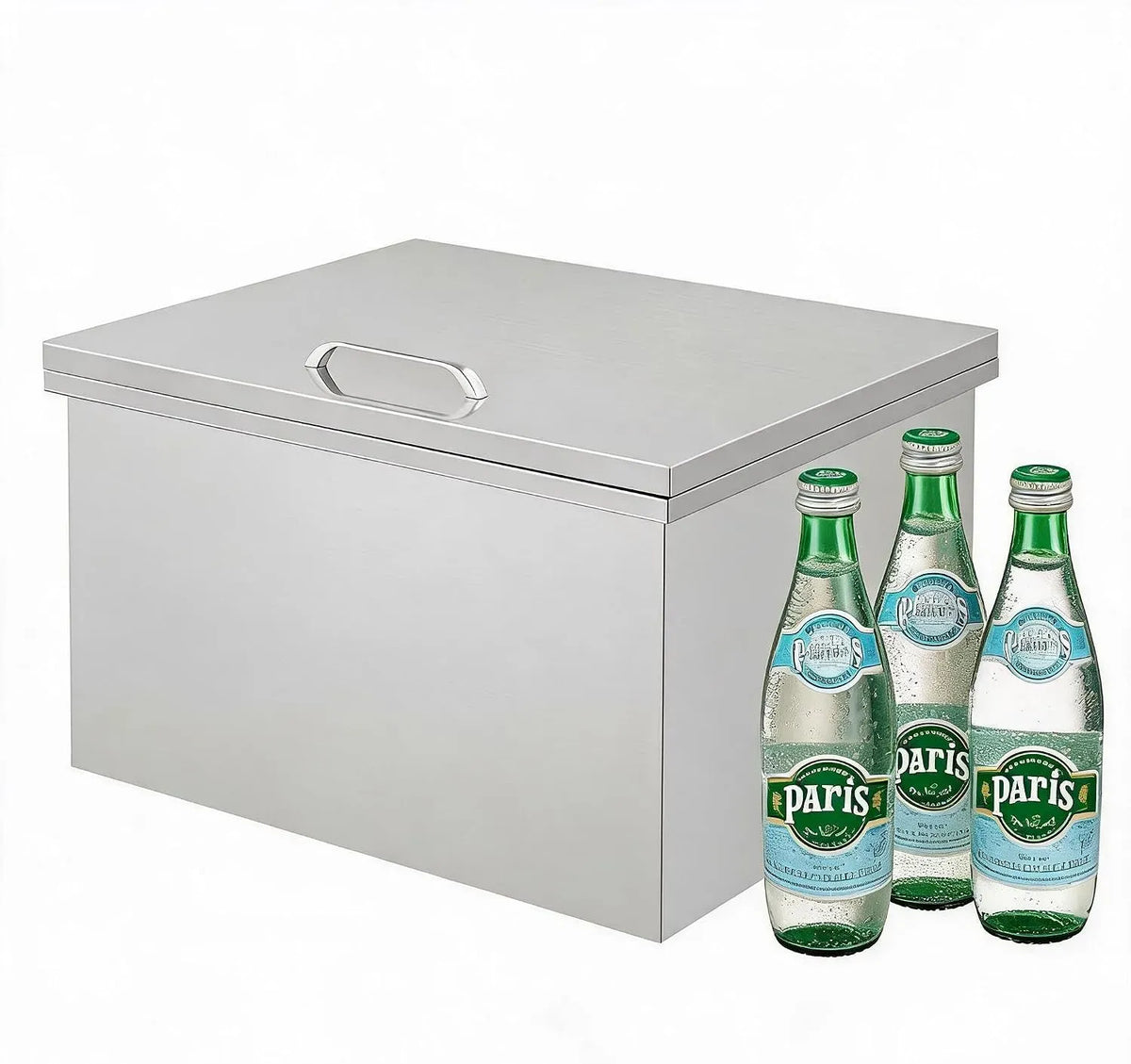 idéal Bar/BBQ, Couvercle à charnière, pour Bac à Glace encastrable Professionnel pour Cuisine extérieurérieure, Acier Inoxydable 304 Robuste, Grand