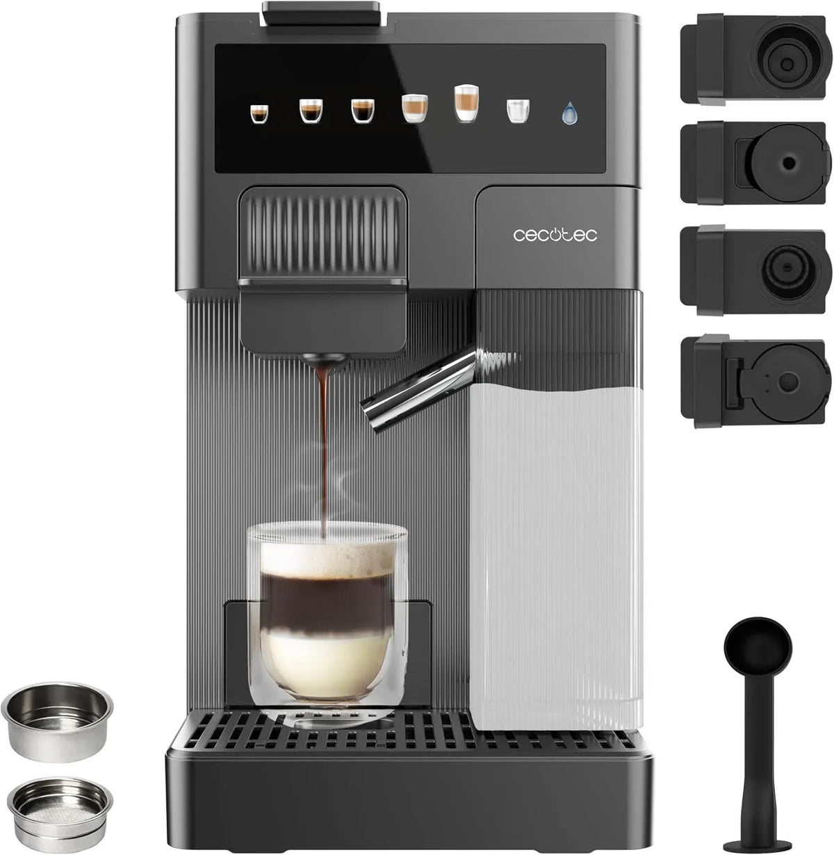 Nespresso Cafetière électrique, 1350 W, grand réservoir, 1350 W avec réservoir de 400 ml pour 6 types de café