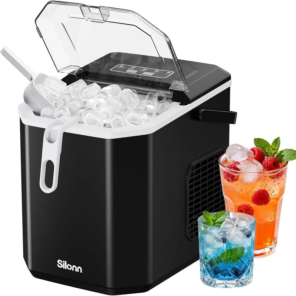 Machine à glaçons, portable, Mini Ice Maker 9 glaçons/6 min, 12 kg/jour, Portable et autonettoyante