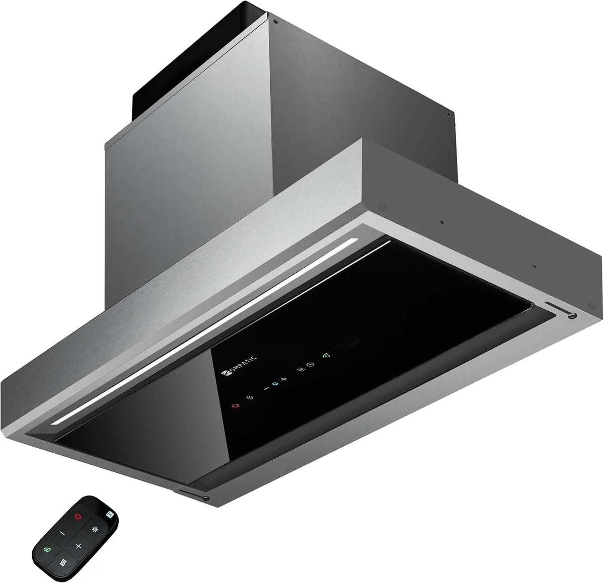 Hotte aspirante KPYR60BIS, 60 cm, 800 m3/h, classe énergétique E, hotte de cuisine, encastrable, tactile, acier inoxydable, LED réglable, télécommande