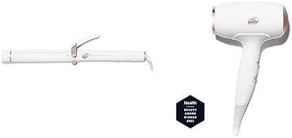 T3 Single Pass Curl Fer à Boucler pour usage pour usage professionnel et à Onduler en à Cylindre Long + T3 Fit Sèche cheveux Professionnel Ionique