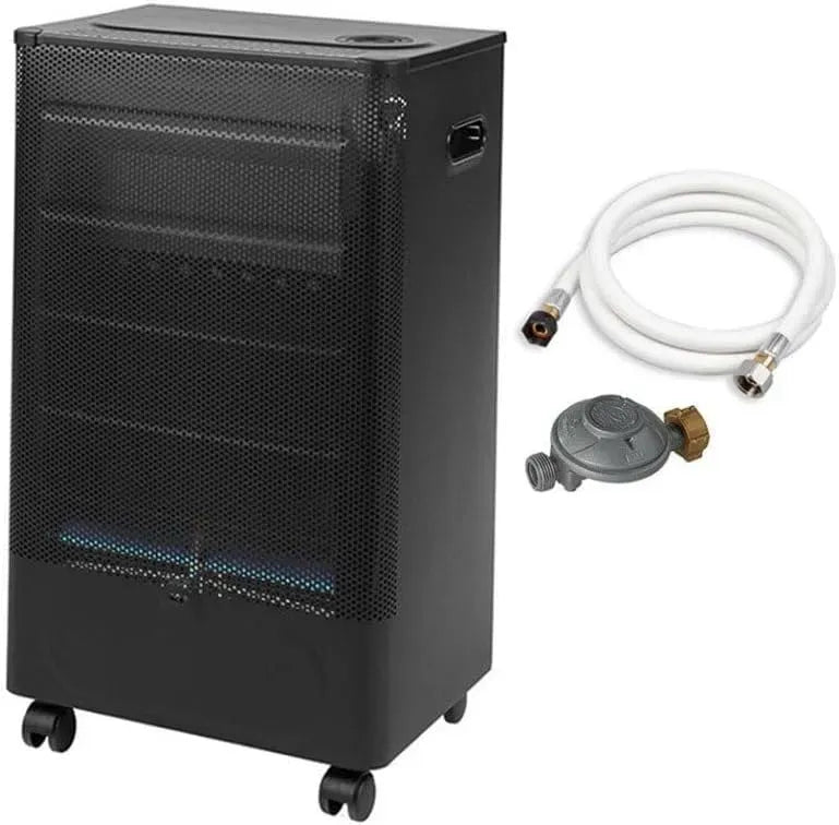 Ustensile de cuisson, acier inoxydable, noir, Brûleur Inox Infrableu, Chauffage d'appoint à gaz, jusqu'à 40 m², 3 Puissances de chauffe, FAVEX