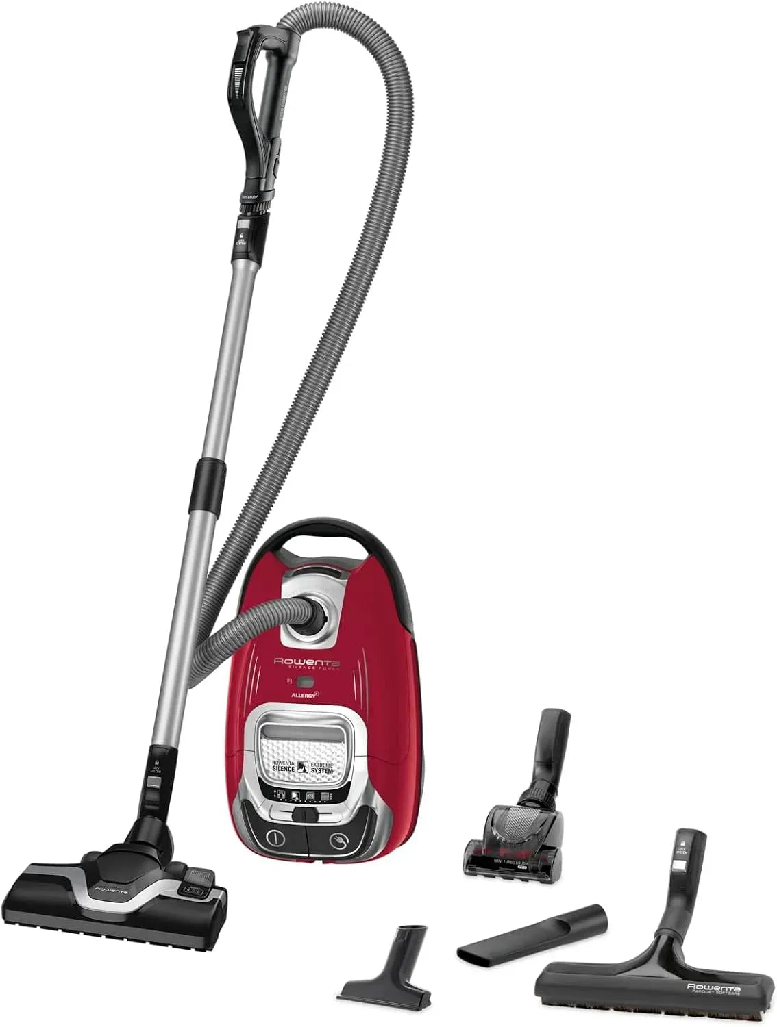 Rowenta Aspirateur, 5 L, 57 dB, silencieux, rouge, Silence Force