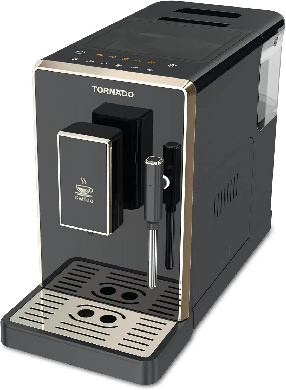 Machine à expresso, Tornado TCM-9008A-GS, noir, CAFÉ en Grains, BROYEUR INTÉGRÉ