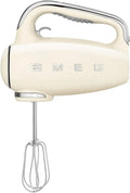Smeg HMF01CREU Batteur Électrique, Fonction Turbo, 9 Niveaux de Vitesse, 4 Batteurs, 2 Crochets Pétrisseurs et Range Cable Fournis, Système, 250W