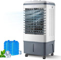 Climatiseur, 20 L, 45 dB, 3 vitesses, décoration de salon, silencieux, camping, Rafraîchisseur D'Air Mobile Silencieux 20L, 2 cristaux de glace