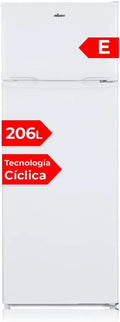 Réfrigérateur NF145500E, 206 L, 40 dB, classe énergétique E, blanc, 2 Portes, Cyclique, Moteur Universel, Porte Réversible, Ouverture Sans Poignée