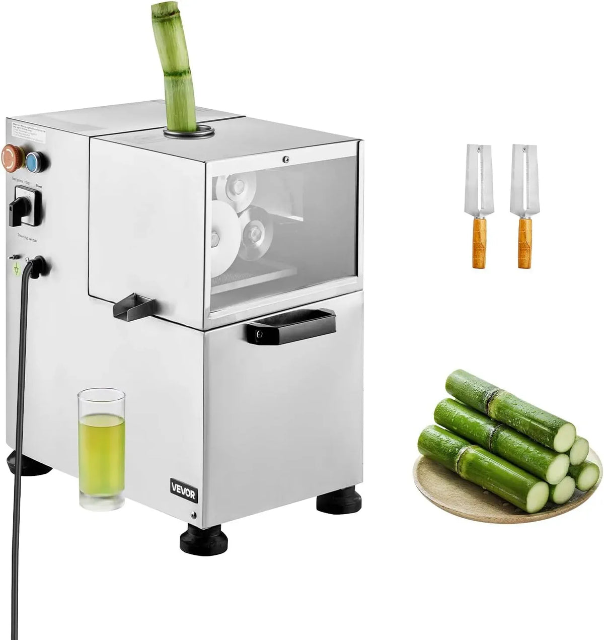 VEVOR Extracteur de jus, 800 W, restaurant, acier inoxydable, pour Restaurant Bar Stand Supermarché Boissons