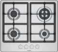 Bosch PGH6B5K90 Grilles en fonte, Série 4 Plateau Cuisson à Gaz, Acier, Brûleur Wok : Puissance jusqu'à 3,3 Kw, 60 Cm, Inox, 3 zones + Wok