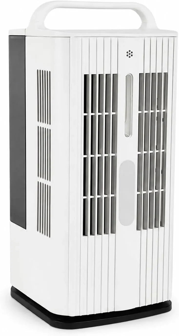 Rafraîchisseur d'air, 1,7 L, portable, 3 vitesses, oscillation, grand réservoir, blanc, Oscillation à 120°, Télécommande et Veilleuse RVB