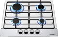 Plaque de cuisson à gaz, 59 cm, 4 foyers, 7200/2700, 1750 W, encastrable, acier inoxydable, table de cuisson à gaz, 4 zones de cuisson, Pour gaz