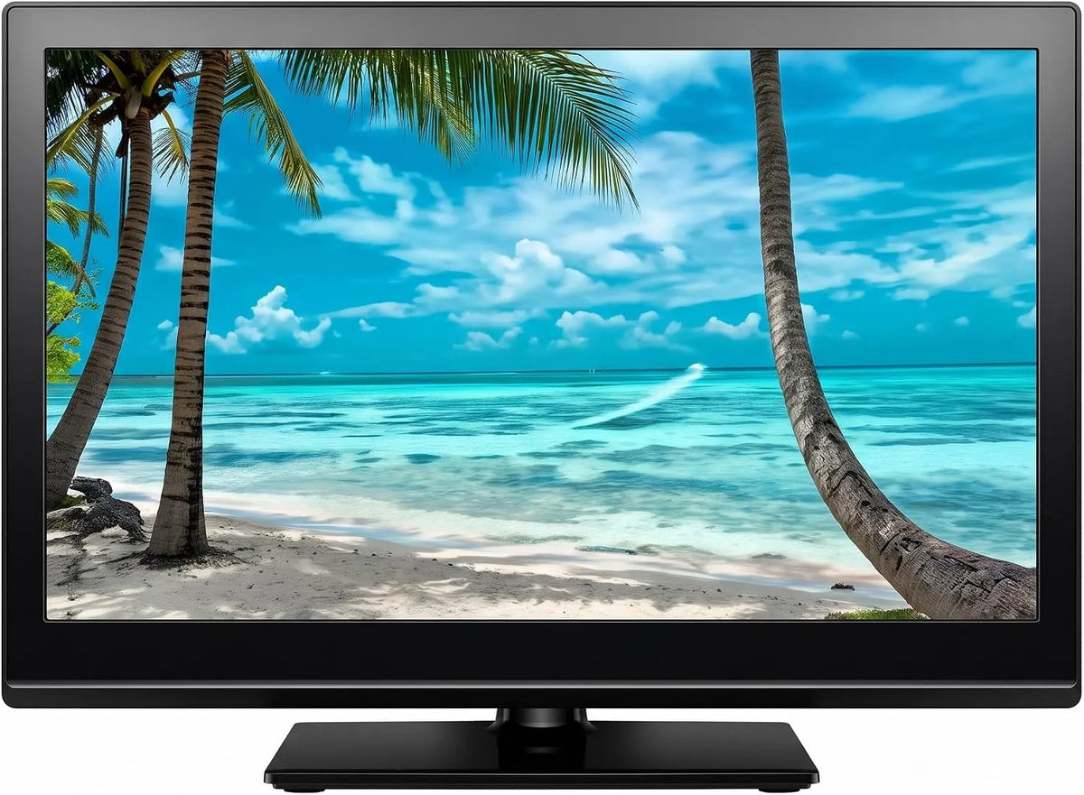 Smart TV, 21, 5 pouces, téléviseur, étroit, camping, TV LED 21, 5' Slim et Lecteur DVD STANLINE pour Caravane et Camping-Car