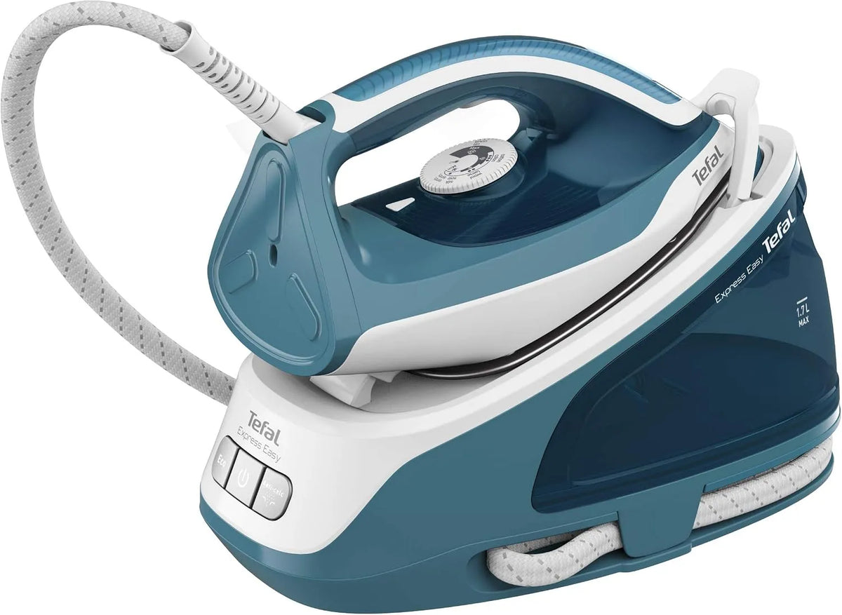 Tefal SV6131 Bleu/blanc, Centrale vapeur Express Easy, pour Arrêt automatique, 5,8 bar, Effet pressing 350 g/min, Vapeur continue 120 g/min