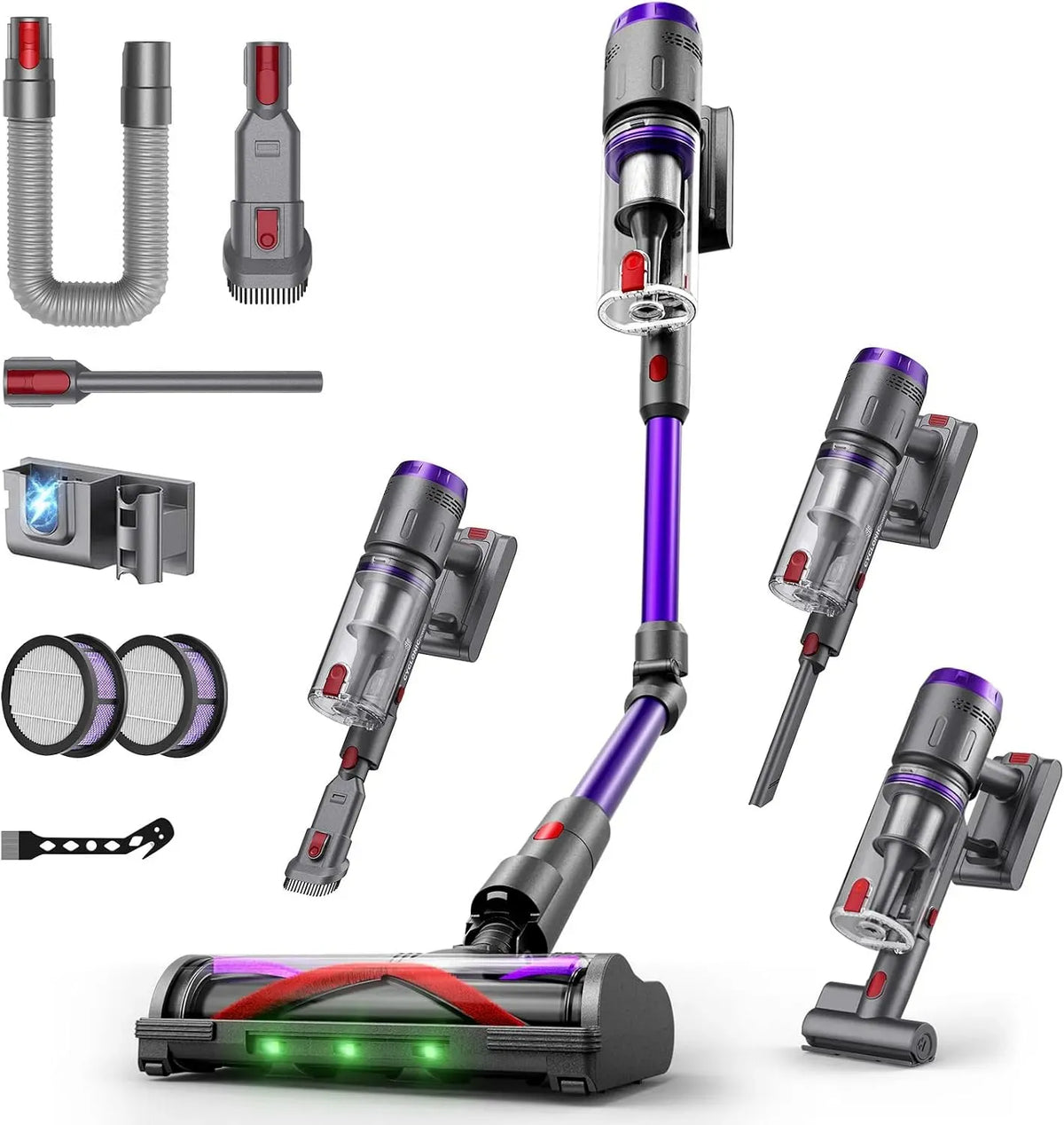 Aspirateur 600W/58000Pa/75min, 600 W, appareil électrique d'aspiration, Aspirateur Balai sans Fil