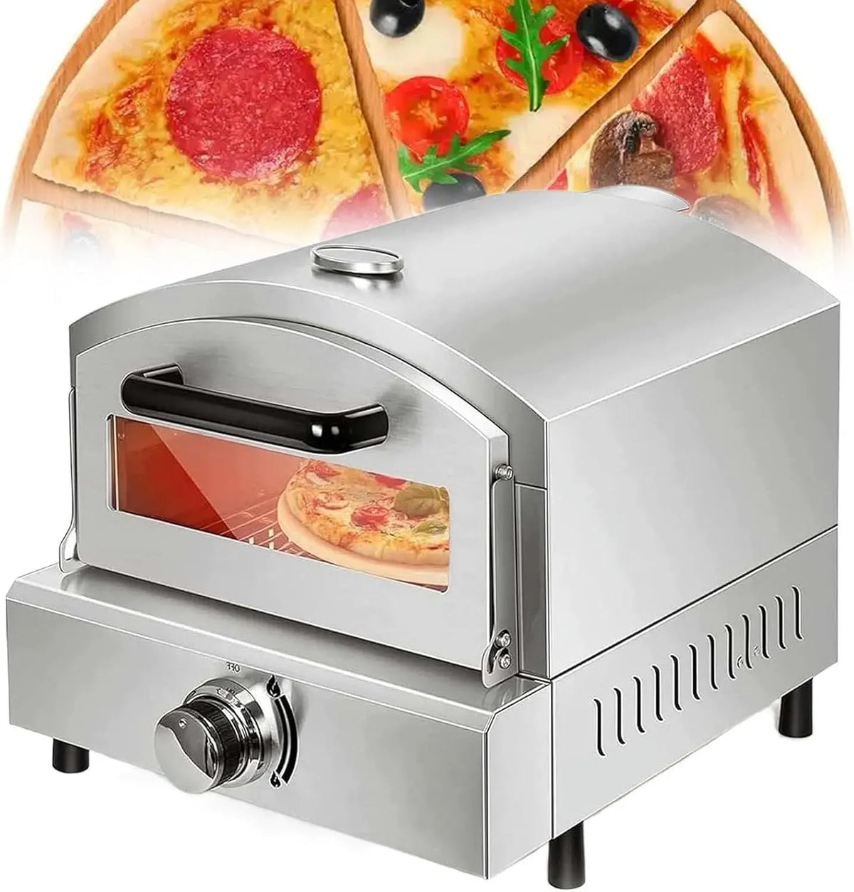 Four électrique à pizza, 12 pouces, acier inoxydable