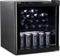 Réfrigérateur, 48 L, 39 dB, silencieux, noir, porte en verre et 1 étagère variable, parfait pour le bureau, la cuisine, les