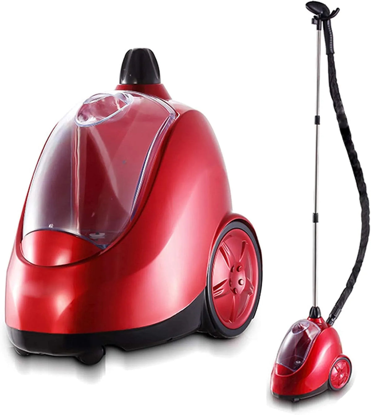 45S Red, Fer à repasser à vapeur portatif domestique Élimination rapide des rides, Défroisseur vertical pour vêtements 1750W Défroisseur vapeur