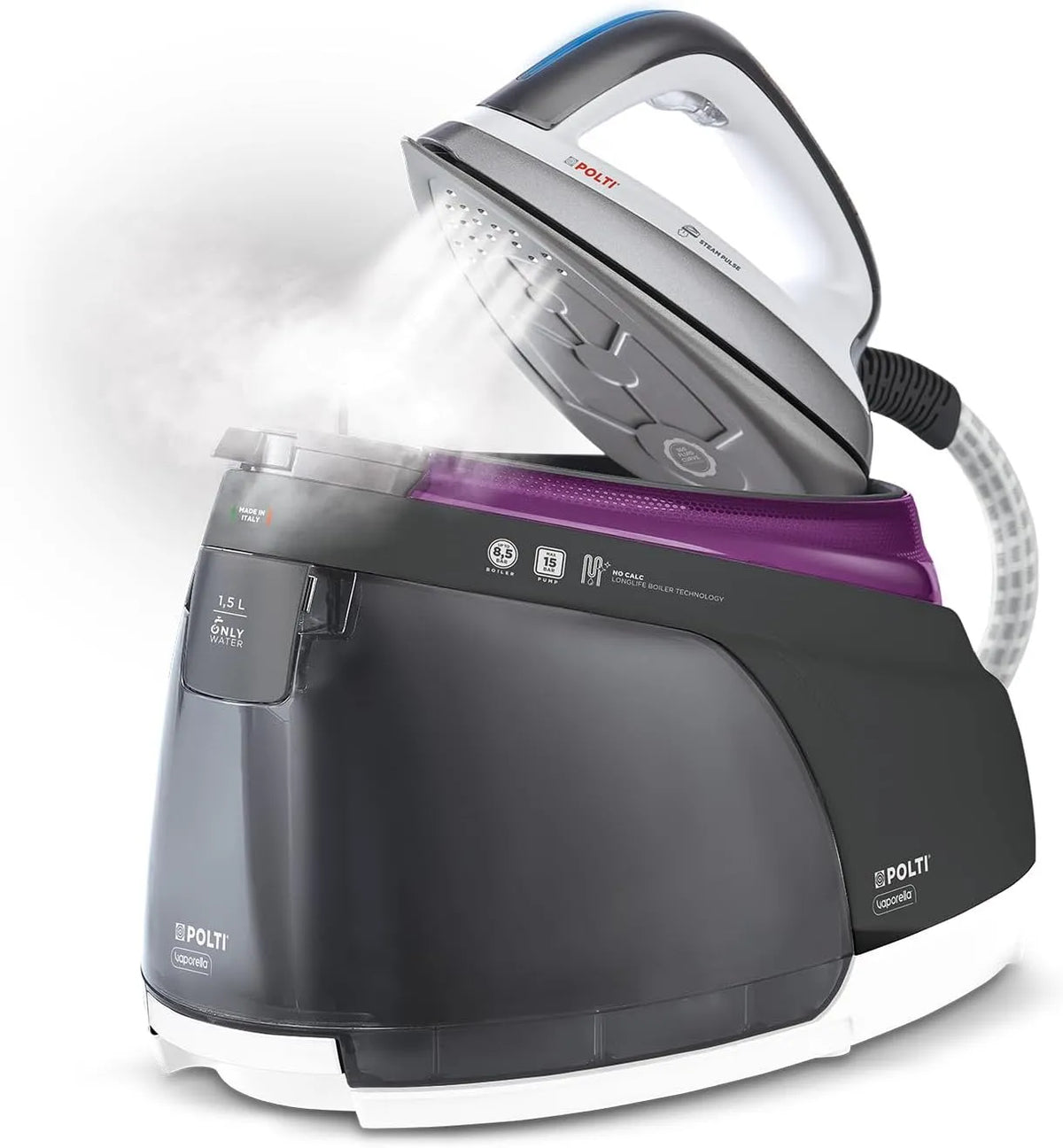 XT125C La Vaporella, centrale vapeur avec réservoir, pour autonomie illimitée, Pression 8 bars, puissance 2 630 W, réservoir de 1,5 l, fonction ECO