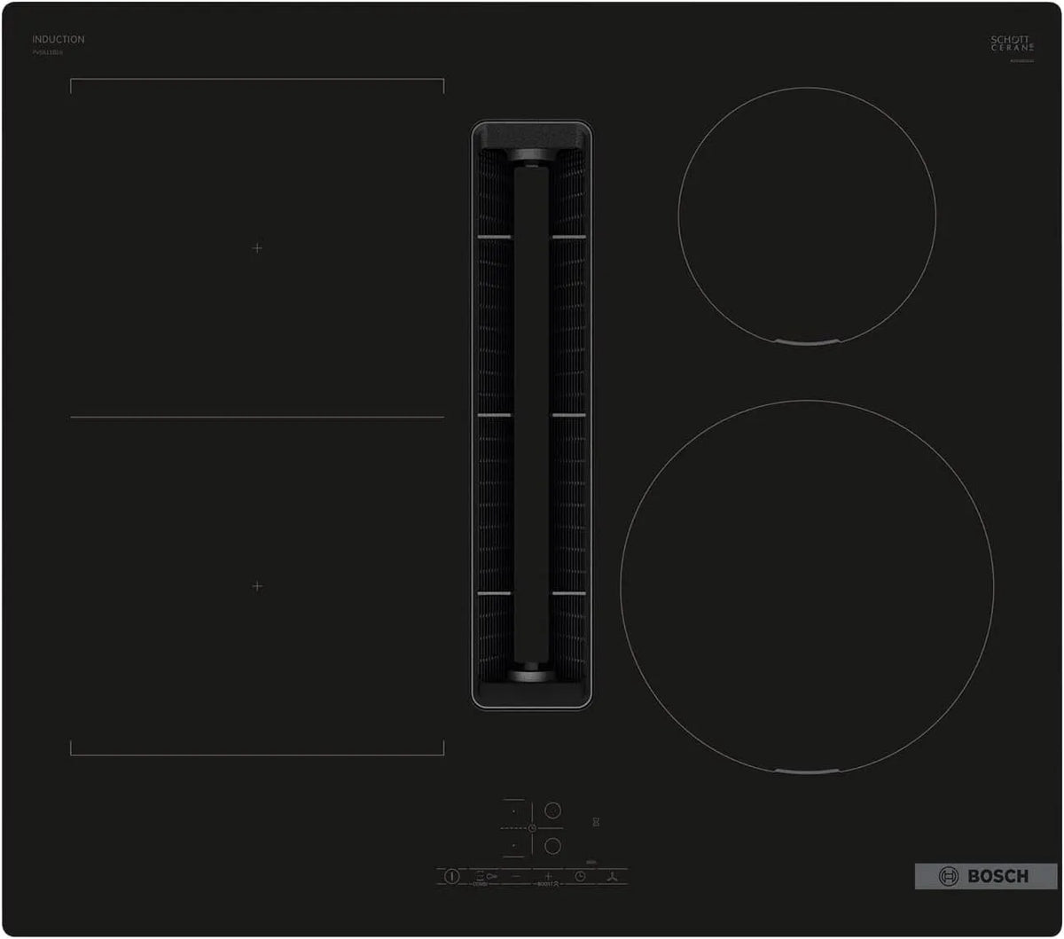Bosch PVS611B16E Plaque à induction, table de cuisson à induction, Boost, tactile, minuteur, noir, touch select, timer avec fonction arrêt, Série 4