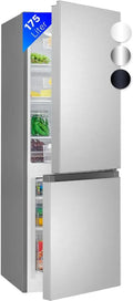 Bomann KG322-1-inox Congélateur, 175 L, éclairage LED, thermostat, 2 zones de température, acier inoxydable, armoire congélateur, Capacité nette: 175