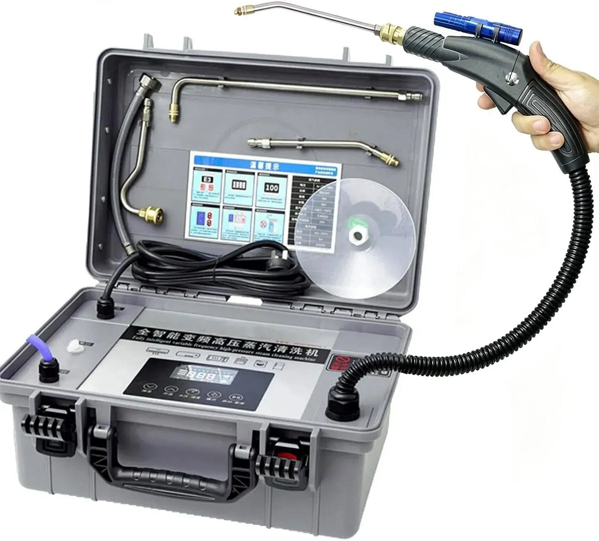 Hotte aspirante, 3600 W, hotte de cuisine, grand réservoir, vapeur, professionnel