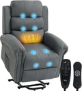 Radiateur électrique, HOMCOM, USB, gris, appareil de chauffage, Fauteuil Releveur Électrique avec Massage Chauffage Ports USB Gris