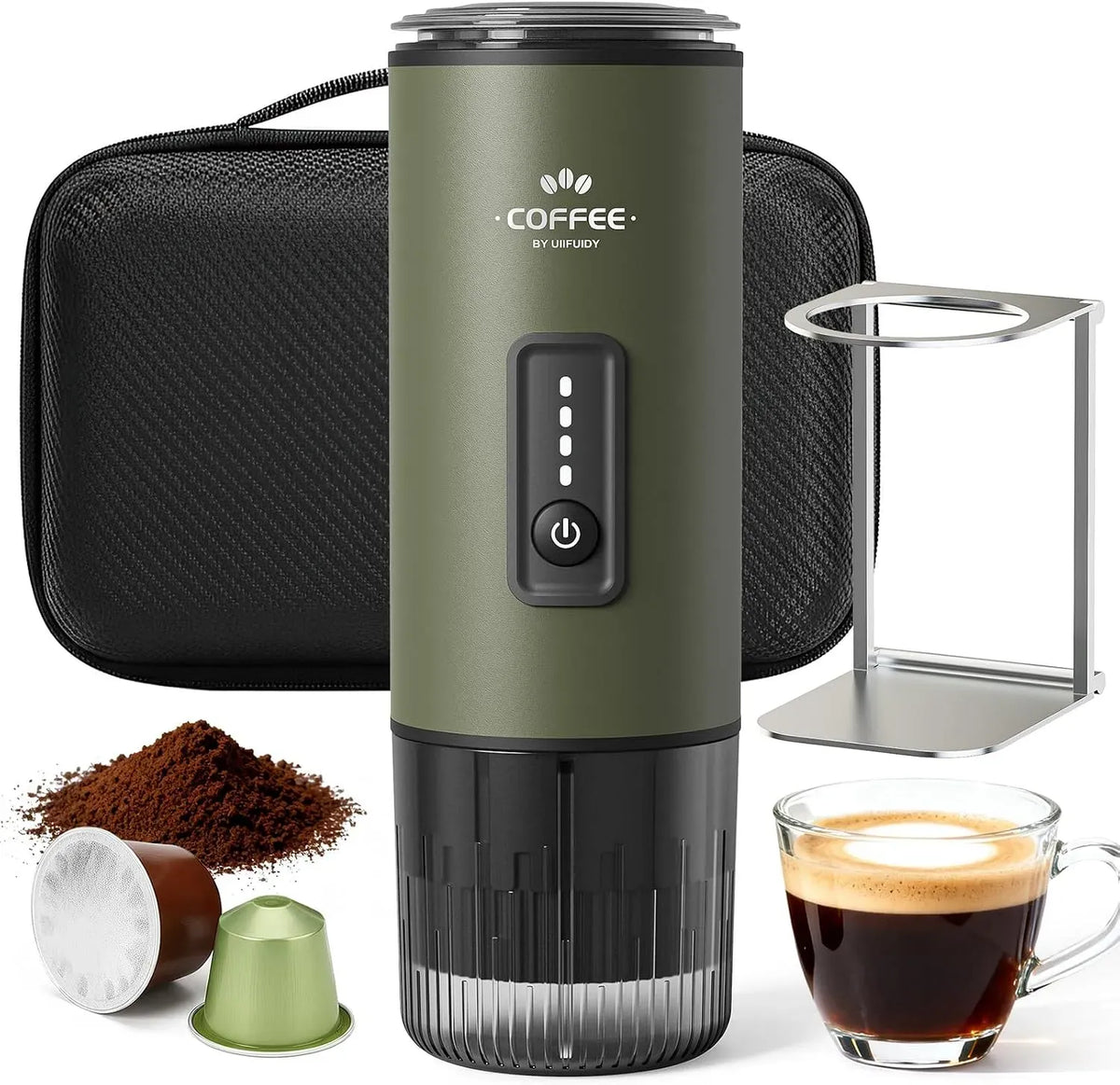 Machine à expresso, portable, cafetière expresso, machine à café électrique, ensemble de cafetière 3 en 1 avec sac de transport et support à café