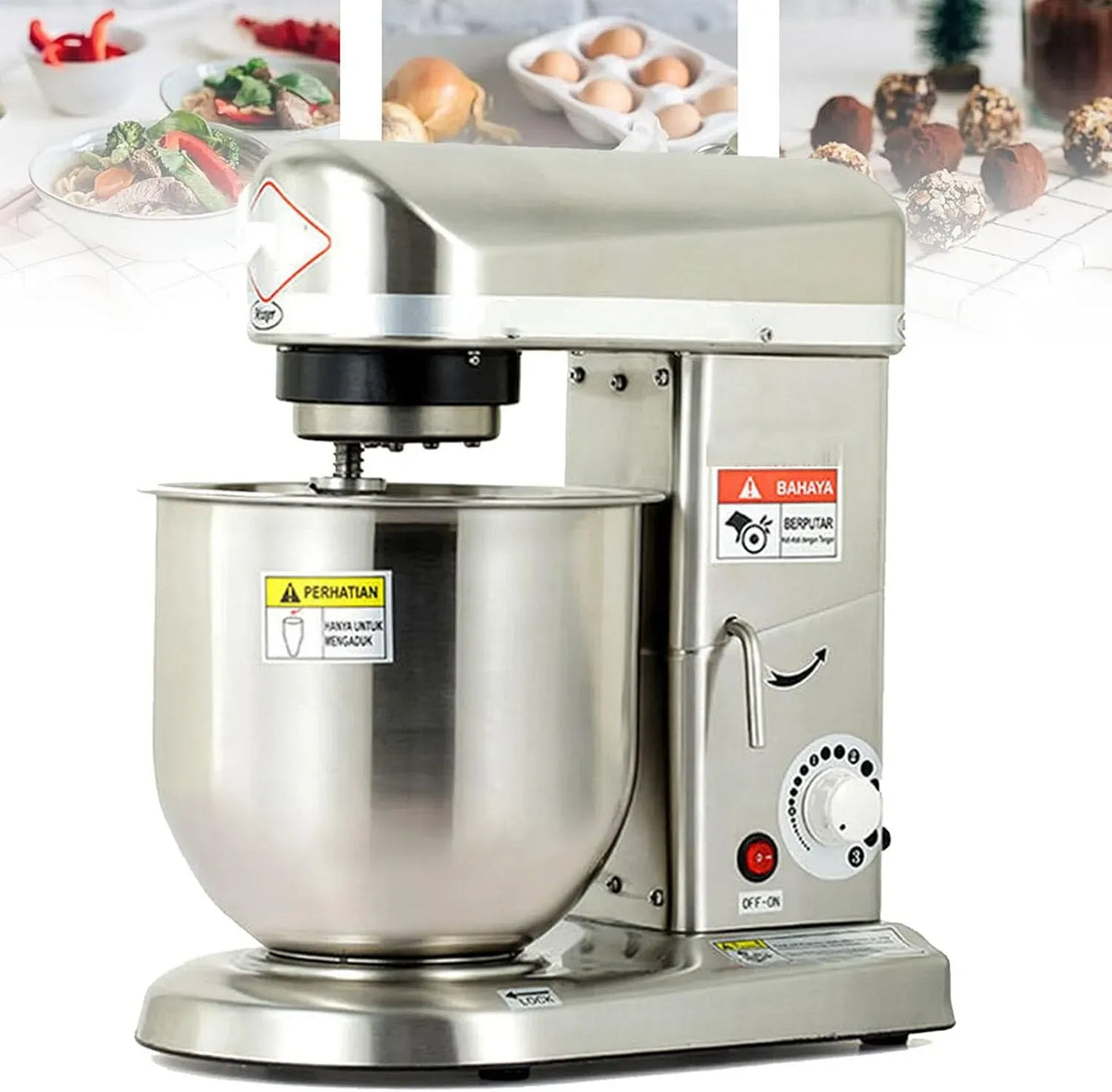 Blender, 500 W, pâtisserie, 3 vitesses, professionnel, robot pâtissier à tête inclinable 3 vitesses 500 W