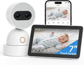 Moniteur, Wi-Fi, application, silencieux, Babyphone avec caméra et écran HD de 7 pouces, zoom hybride silencieux, 1 caméra
