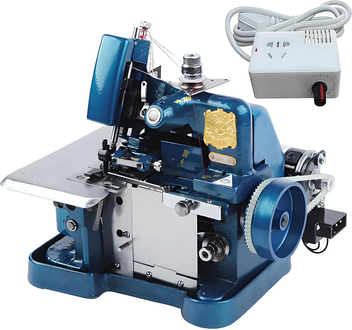 3000 Points par Minute, 3 Fils, Cout Tissu Jusqu'à 3 mm D'épaisseur, Largeur De Surjet 3~4 mm, 250W Surjeteuse Domestique 3 Fils Blue, 3,2 mm