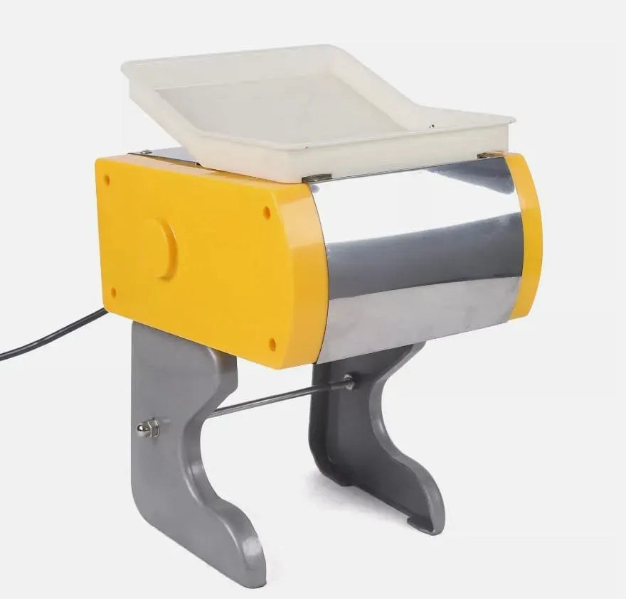 Trancheuse électrique en métal, Jaune, 300 W, 19,5 x 18,5 x 38 cm