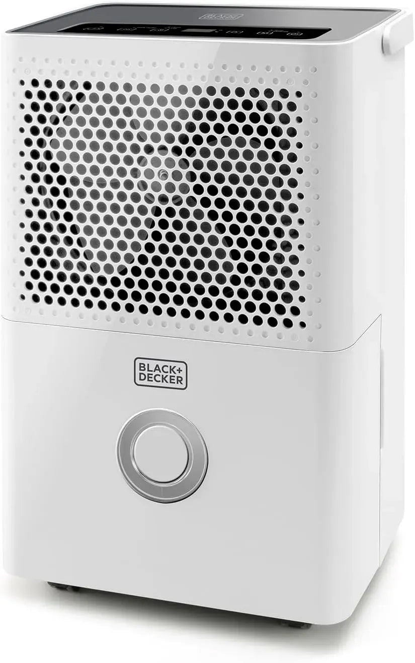 Black+Decker BXDH12E 25m2 Déshumidificateur, 12 L, amovible, noir, Programmable 24h/24, Réfrigérant écologique R290, 2 vitesses, 1,8 L