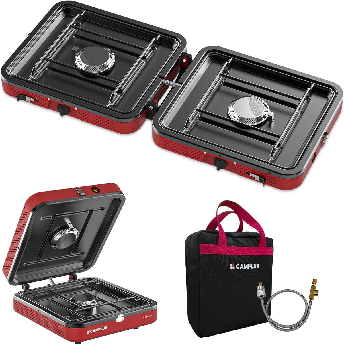 Plaque de cuisson à gaz, portable, tactile, camping, table de cuisson à gaz, 28-30 mbar, Compatible avec Cartouches de Gaz Standard, Idéal pour le