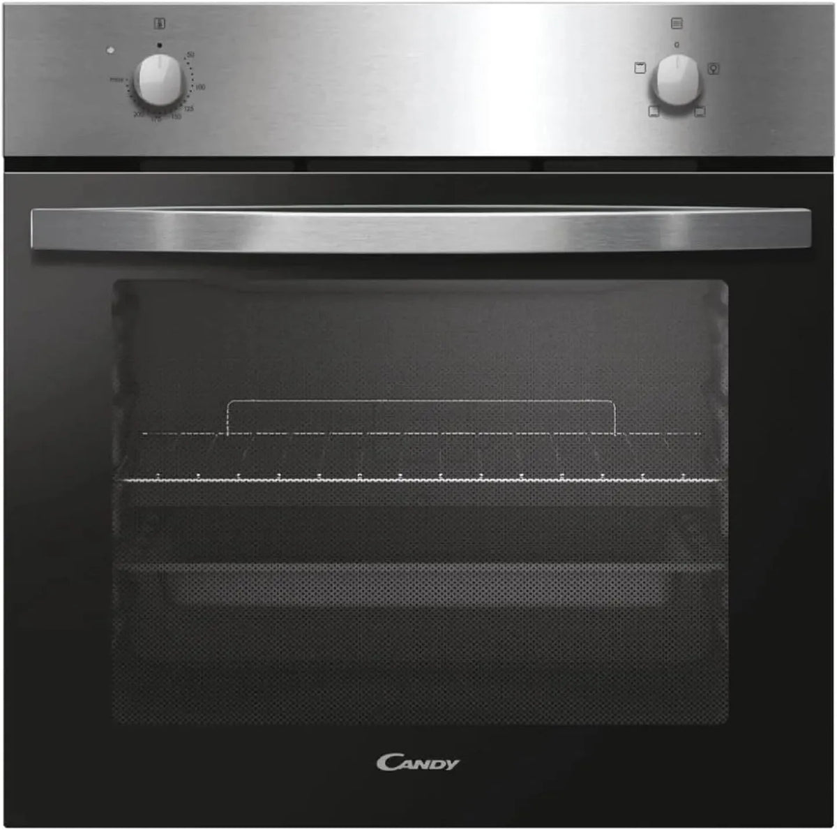 Candy x100 Four électrique, 59, 5 x 59, 5 x 56, 8 cm, 70 L, 4 programmes, classe énergétique A, encastrable, acier inoxydable, design inox, 4