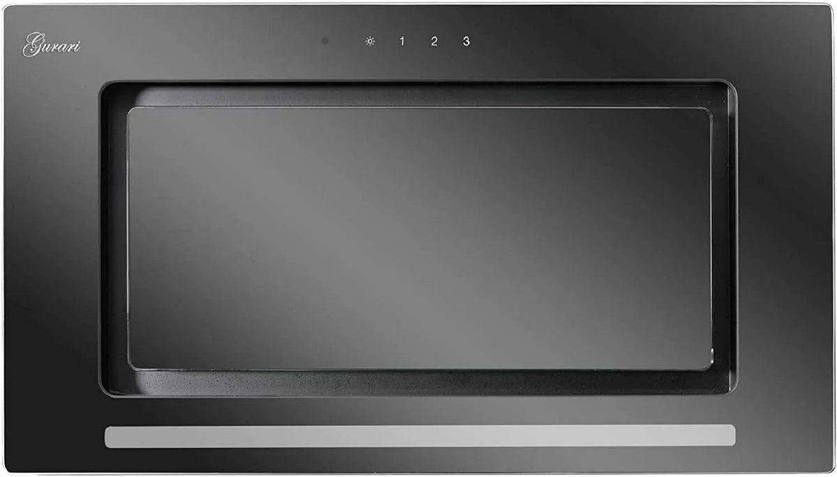 Hotte aspirante, 52 cm, 1000 m3/h, hotte de cuisine, encastrable, gril, noir, Gurari 217 BL 52 Pr, hotte d'extraction, capot de circulation d'air