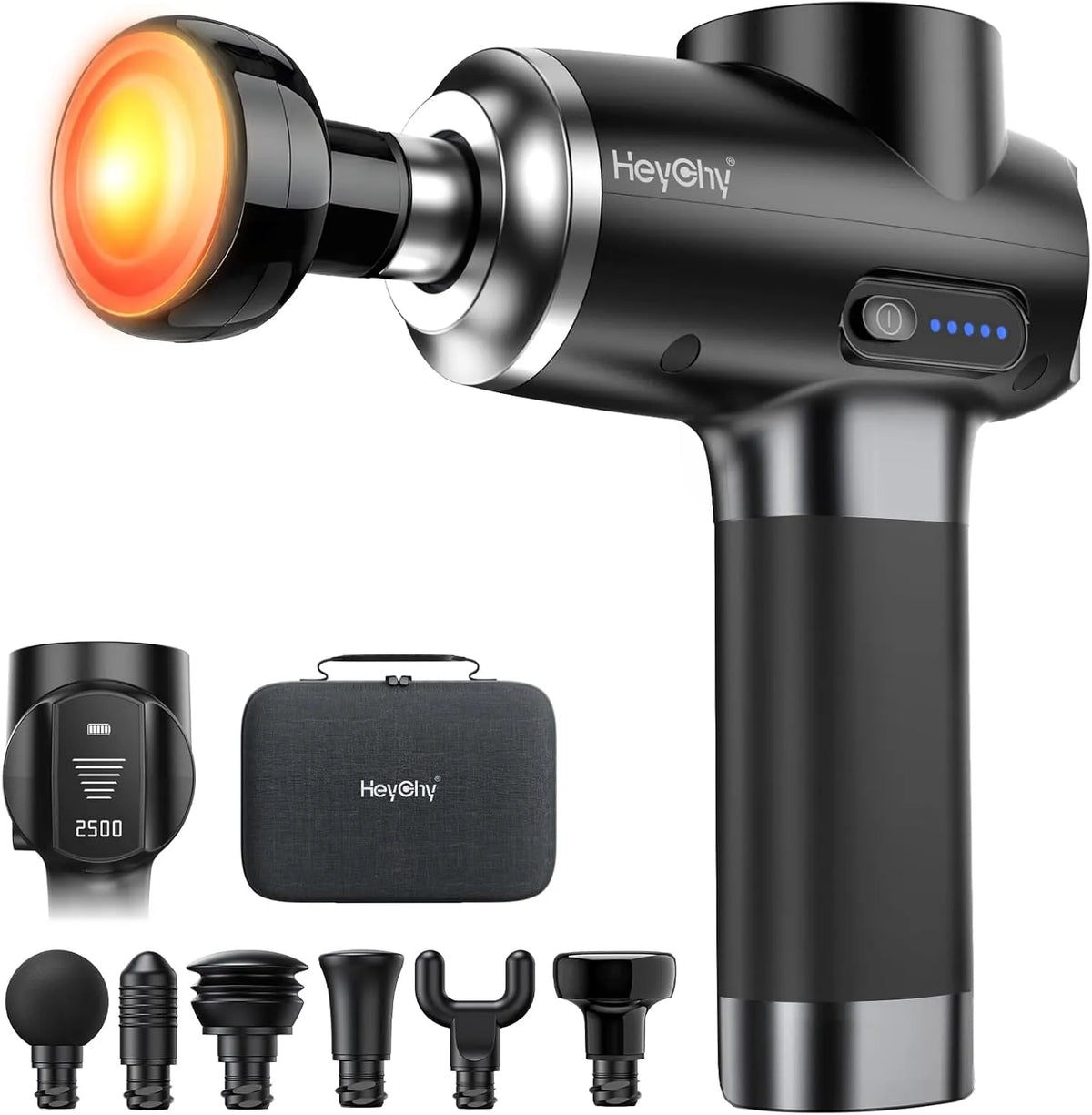 appareil de massage musculaire, masseur, portable, appareil de massage du dos et des lombaires, 12 mm, professionnel, fonction chauffante, HEYCHY
