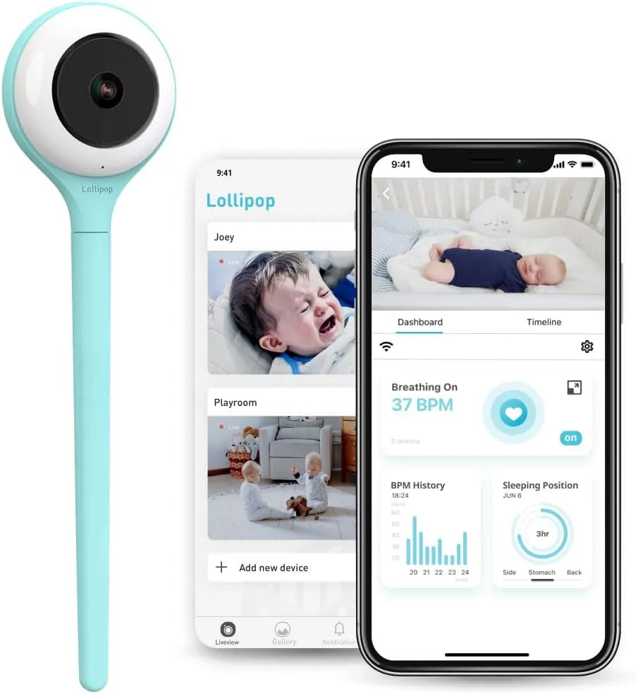 Moniteur, portable, Wi-Fi, Caméra Wi-FI Intelligente avec détection des Pleurs, sans capteur Portable supplémentaire