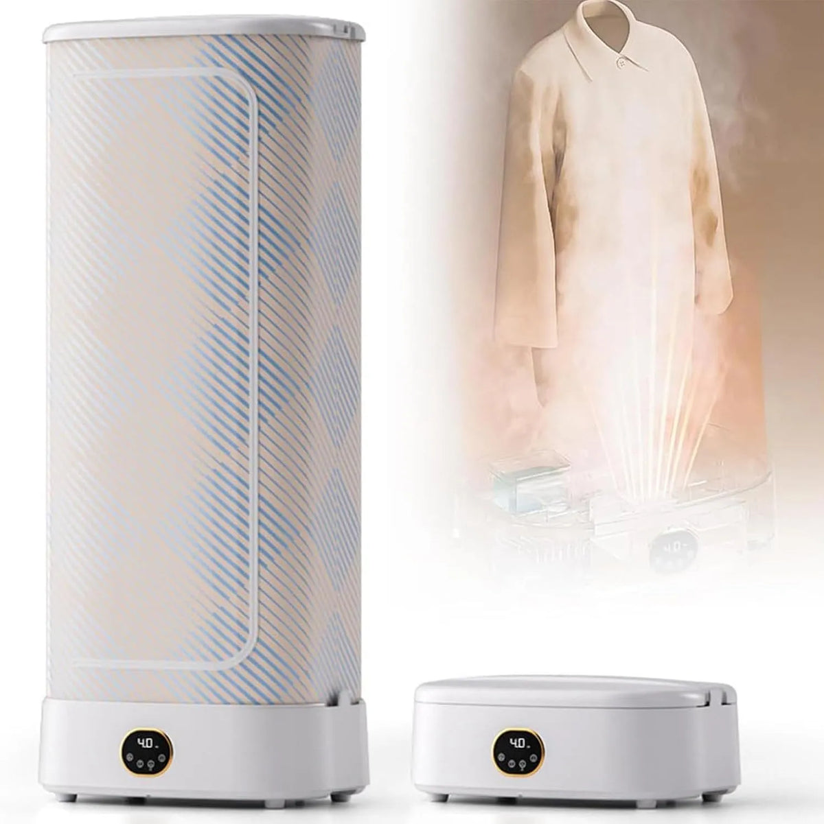 Sèche-linge, portable, minuteur, vapeur, Circulation d'air Chaud à 360 °, Entretien Automatique des vêtements à la Vapeur