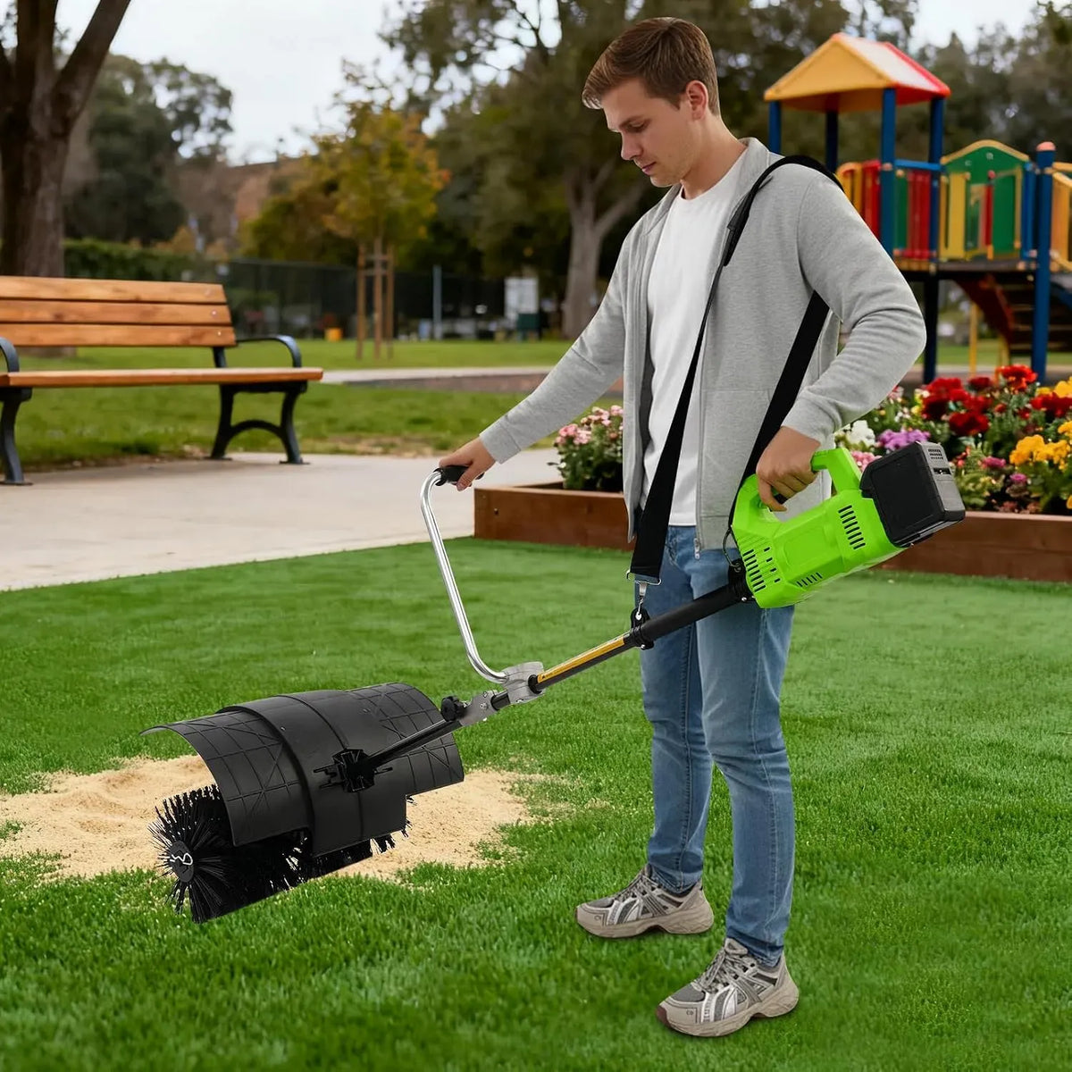 batterie, portable, machine de balayage des sols, balayeuse de sol, pour cour/allée/jardin/déneigement