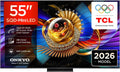 Google 55Q7D Smart TV, 144 Hz, téléviseur, 4K UHD, HDR, Google Assistant, Alexa et Siri, Dolby Vision IQ & Atmos, 1 Onkyo, TCL 55Q7D Pro 55' SQD-Mini