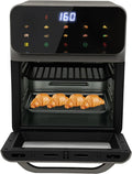 Four électrique à pizza, 13 L, 1350 W, minuteur, réglage de la température jusqu'à 200 °C, minuterie 15 à 60 min, 2 plaques de cuisson