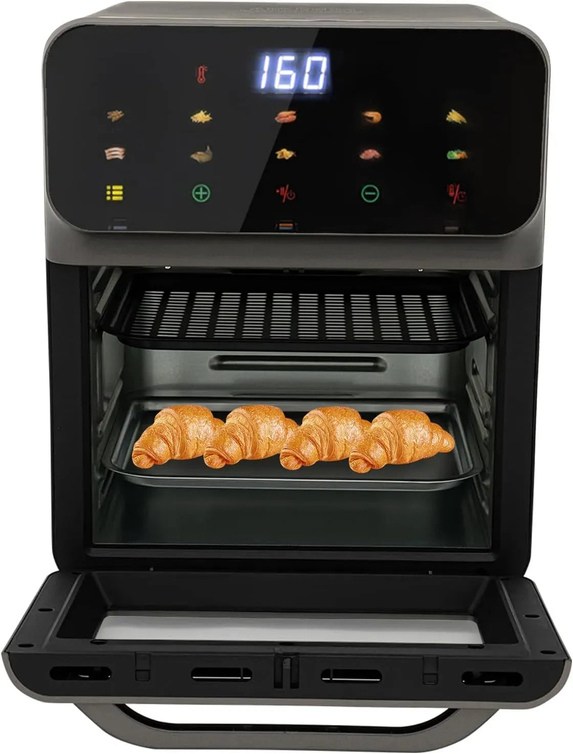 Four électrique à pizza, 13 L, 1350 W, minuteur, réglage de la température jusqu'à 200 °C, minuterie 15 à 60 min, 2 plaques de cuisson