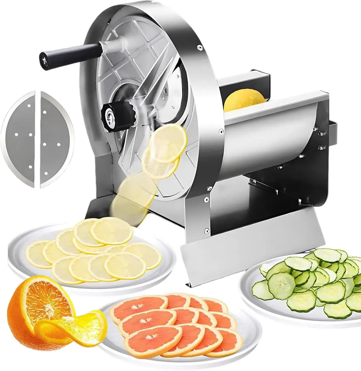 Trancheuse à légumes électrique/manuelle, Goulotte d'alimentation de grande capacité, pour Trancheuse de cuisine industrielle amovible pour le